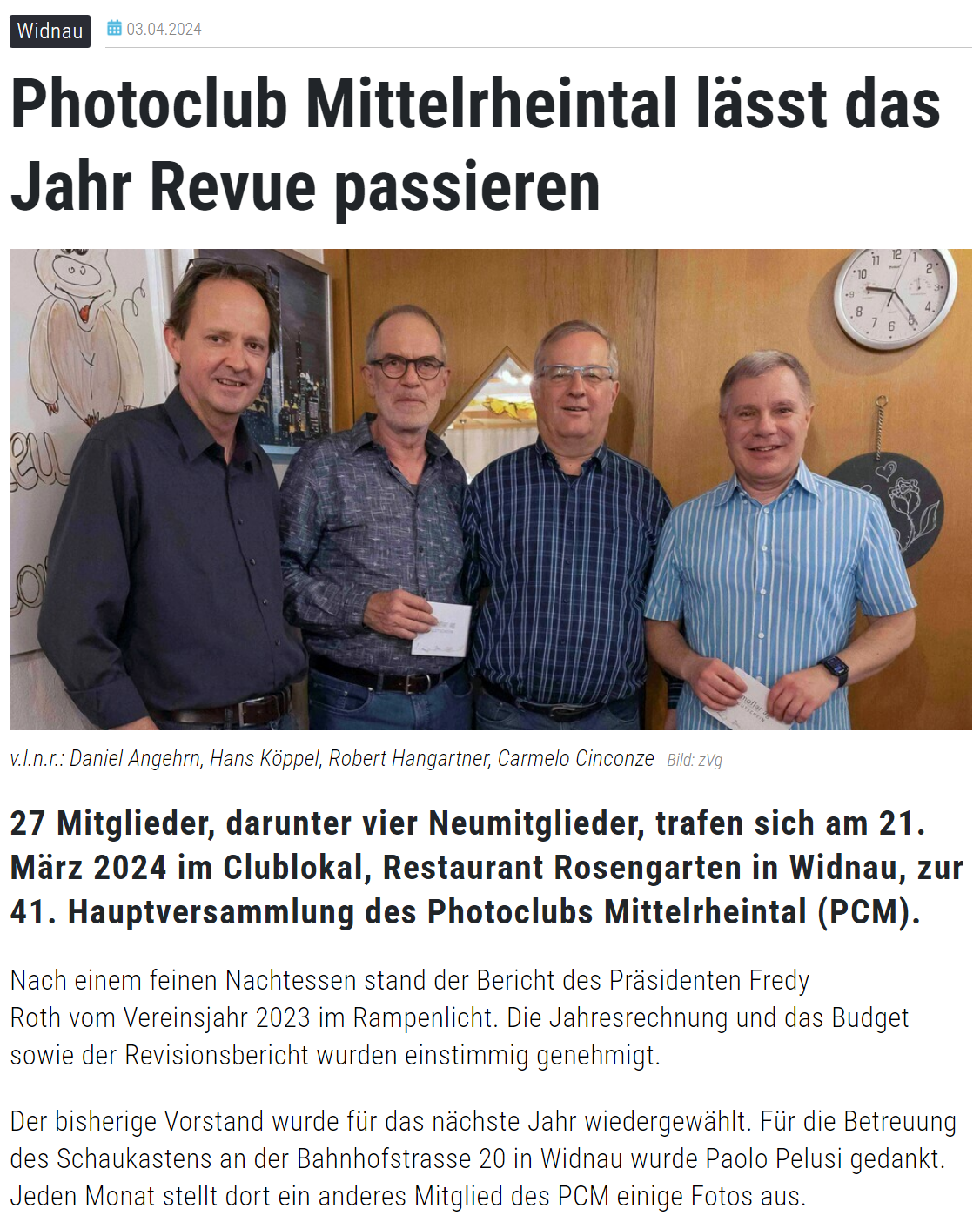 Zeitungsbericht Rheintal24